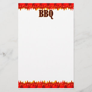 Red Flames BBQ Gezegde Briefpapier