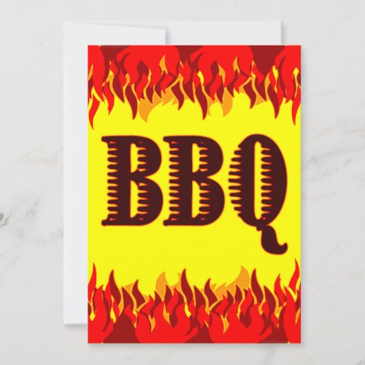 Red Flames Custom 5x7 BBQ Invitation Kaart (Voorkant)