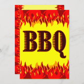 Red Flames Custom 5x7 BBQ Invitation Kaart (Voorkant / Achterkant)