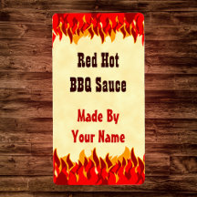 Red Flames Custom BBQ Hot Sauce Large Labs