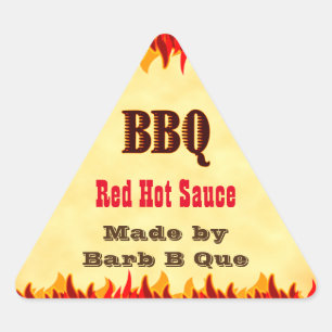 Red Flames Custom BBQ Hot Sauce Sticker