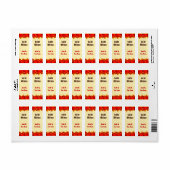 Red Flames Custom BBQ Sauce Canning Labels Small (Full Sheet)