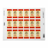 Red Flames Custom BBQ Sauce Canning Labs Medium Etiket (Full Sheet)