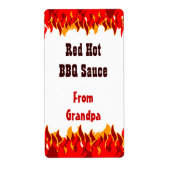 Red Flames Custom Hot Sauce Canning Labels (Voorkant)