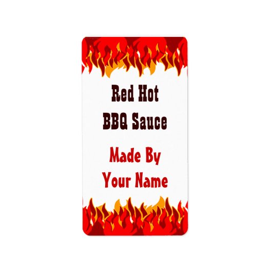 Red Flames Custom Hot Sauce Canning Labs medium Etiket (Voorkant)