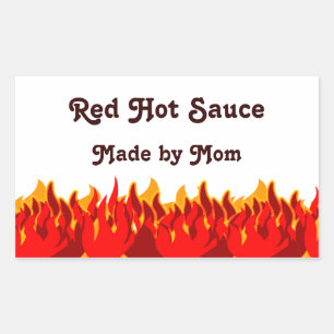 Red Flames Custom Jar of Canning Labels