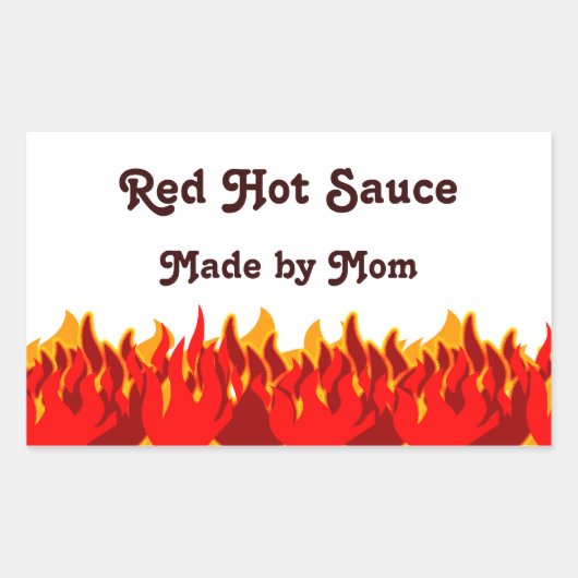 Red Flames Custom Jar of Canning Labels (Voorkant)