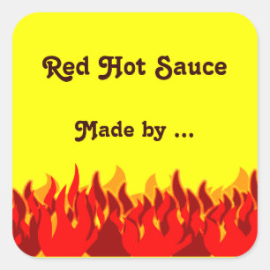 Red Flames Custom Jar of Canning Labels