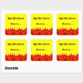 Red Flames Custom Jar of Canning Labels (Vel)