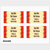 Red Flames Custom Jar of Hot Sauce Labels (Vel)