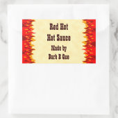 Red Flames Custom Jar of Hot Sauce Labels (Tas)