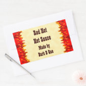 Red Flames Custom Jar of Hot Sauce Labels (Envelop)
