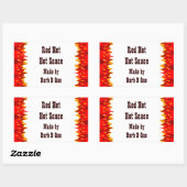 Red Flames Custom Jar of Hot Sauce Rechthoekige Sticker (Vel)