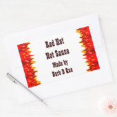 Red Flames Custom Jar of Hot Sauce Rechthoekige Sticker (Envelop)