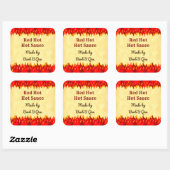 Red Flames Custom Retro BBQ Hot Sauce Sticker (Vel)