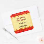 Red Flames Custom Retro BBQ Hot Sauce Sticker (Envelop)