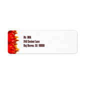 Red Flames Custom Return-adreslabels Etiket (Voorkant)
