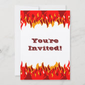 Red Flames Editable BBQ Invitation Kaart (Voorkant)