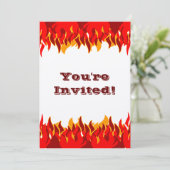 Red Flames Editable BBQ Invitation Kaart (Staand voorkant)