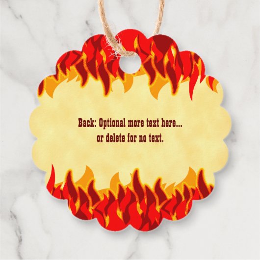 Red Flames Editable Retro BBQ Hot Sauce Label (Achterkant)