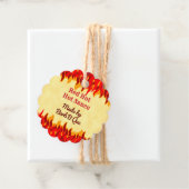 Red Flames Editable Retro BBQ Hot Sauce Label (In situ)