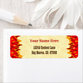 Red Flames Editable Western Return Address Labels (Insitu)