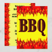 Red Flames Editable Westerne BBQ 5x7 Uitnodiging (Voorkant / Achterkant)
