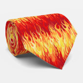 Red Flames Pattern - Hot Rod Stropdas (Opgerold)