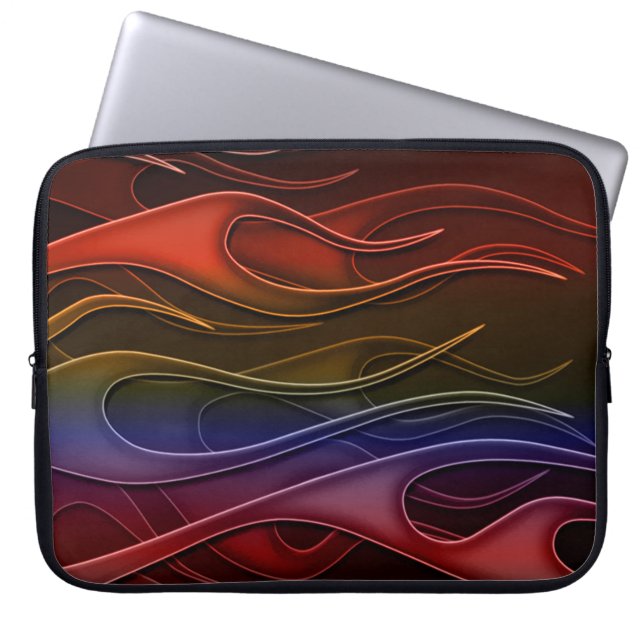 Red Flames Pattern-laptophoes Laptop Sleeve (Voorkant)