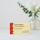 Red Flames Westerne Letters Visitekaartjes (Staand voorkant)
