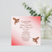 Red Flaming Dragon Fantasy Wedding Invitation Kaart (Staand voorkant)