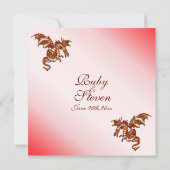 Red Flaming Dragon Fantasy Wedding Invitation Kaart (Achterkant)