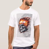Red Flaming Skull - Gotisch ontwerp T-shirt (Voorkant)