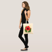 Red Flanders Poppy canvas tas (Voorkant (model))