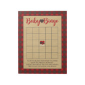 Red Flannel Bingo Baby shower Game Pack Notitieblok (Linkerzijde)