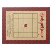 Red Flannel Bingo Baby shower Game Pack Notitieblok (Voorkant)