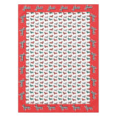 Red Flannel Dachshund Doxie Lover Kerstmis Tafelkleed (Voorkant)