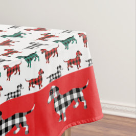 Red Flannel Dachshund Doxie Lover Kerstmis Tafelkleed