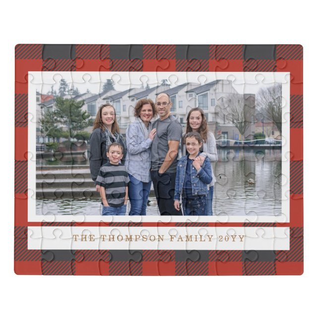 Red Flannel Holiday-fotokaart Puzzel (Puzzel horizontaal)