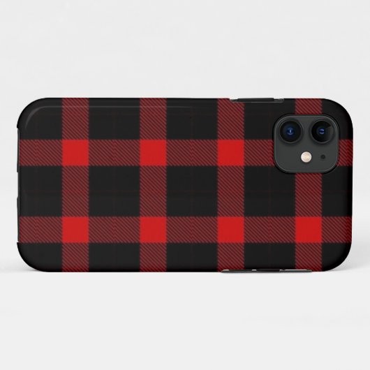 Red flannel iPhone case (Achterkant (horizontaal))