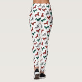 Red Flannel Kerstmis Dachshund Pattern Leggings (Achterkant)