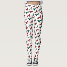 Red Flannel Kerstmis Dachshund Pattern Leggings