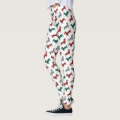 Red Flannel Kerstmis Dachshund Pattern Leggings (Links)
