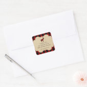 Red Flannel Pset Buck bedankt voor je gunst Vierkante Sticker (Envelop)