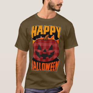 Red Flannel Pset Happy Halloween Party Jack O Lan T-shirt