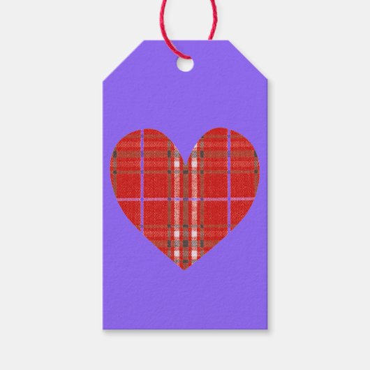 Red Flannel Pset Heart Cadeaulabel (Voorkant)