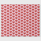 Red Flannel Pset Heart Cadeaupapier (Vlak)