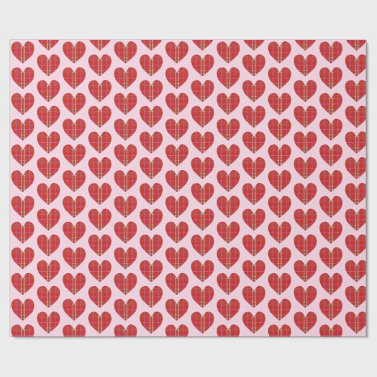 Red Flannel Pset Heart Cadeaupapier (Vlak)