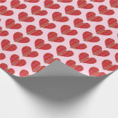 Red Flannel Pset Heart Cadeaupapier (Hoek)