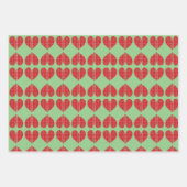 Red Flannel Pset Heart Inpakpapier Vel (Voorkant)